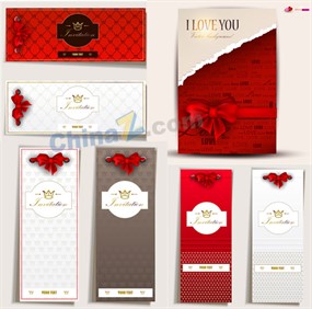 婚礼邀请卡片矢量图下载